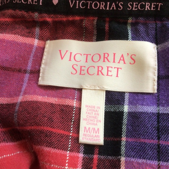 VICTORIAS SECRET FLANNEL SLEEP SHIRT MEDIUM - Picture 6 of 11